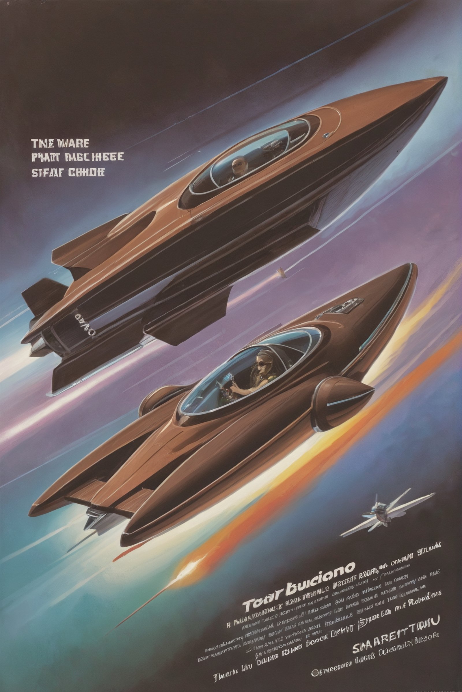1980s pulp scifi poster,  A sleek,  streamlined by _Envy_ on Tensor.Art
