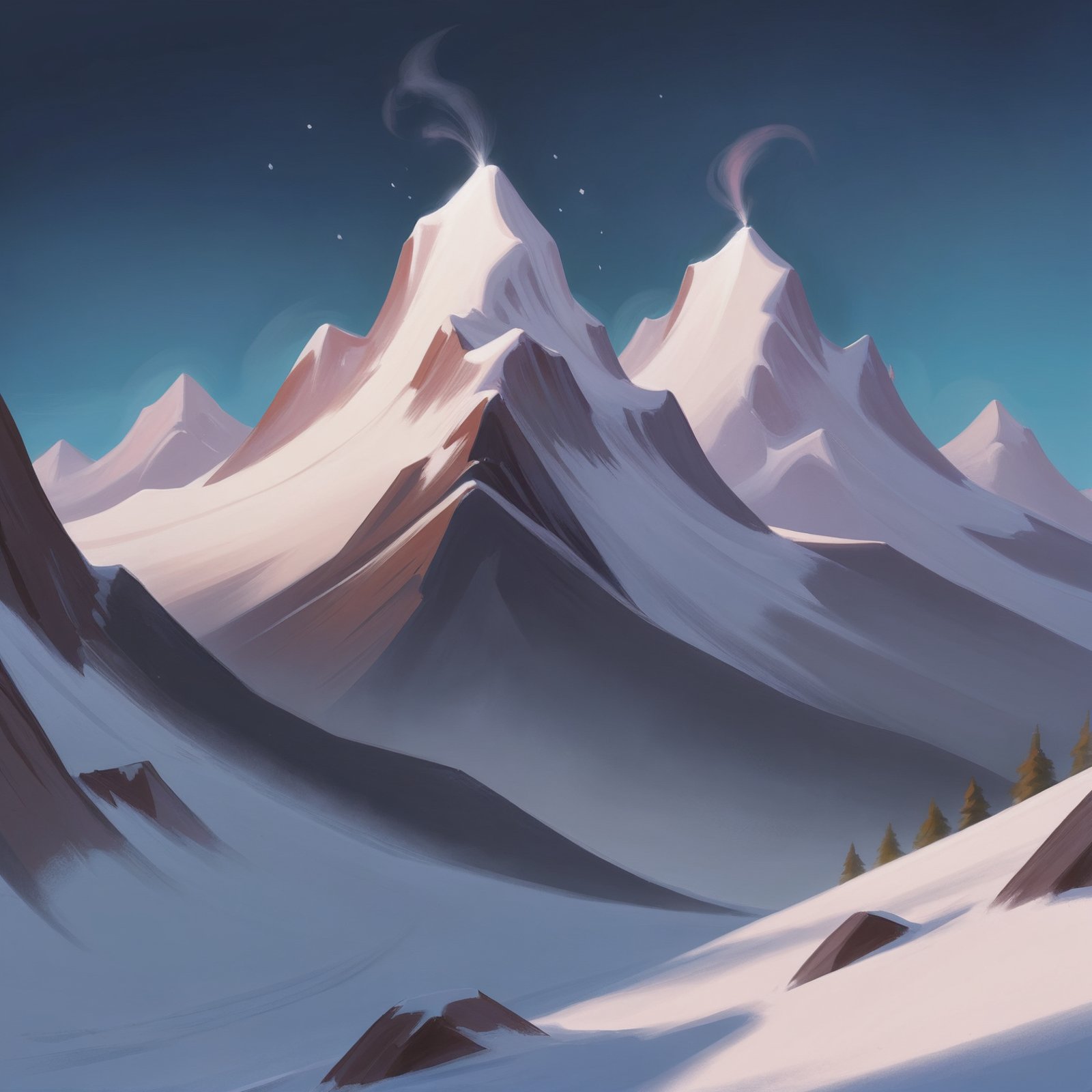 digital painting,  Eternal Snow Peaks by _Envy_ on Tensor.Art