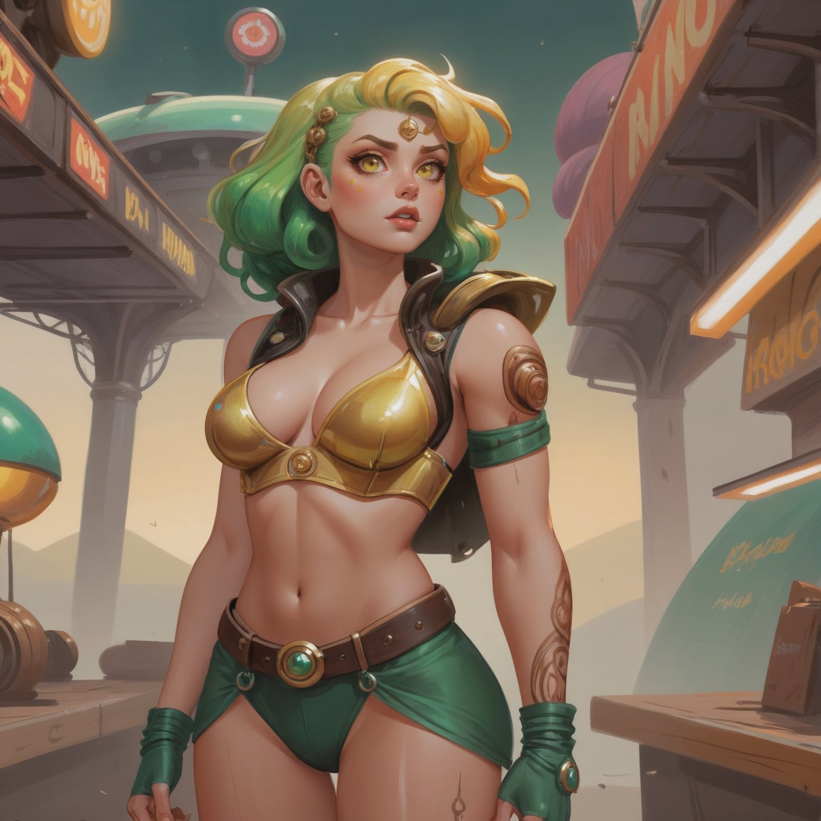 comic book style fine art digital painting,  1girl,  woman by _Envy_ on Tensor.Art