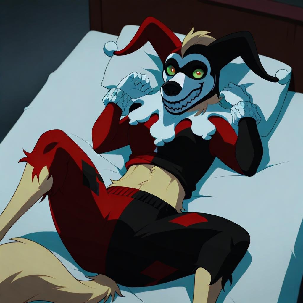 hyena_quinn(Character),  Harley Quinn costume,  fur by Hoodie on Tensor.Art