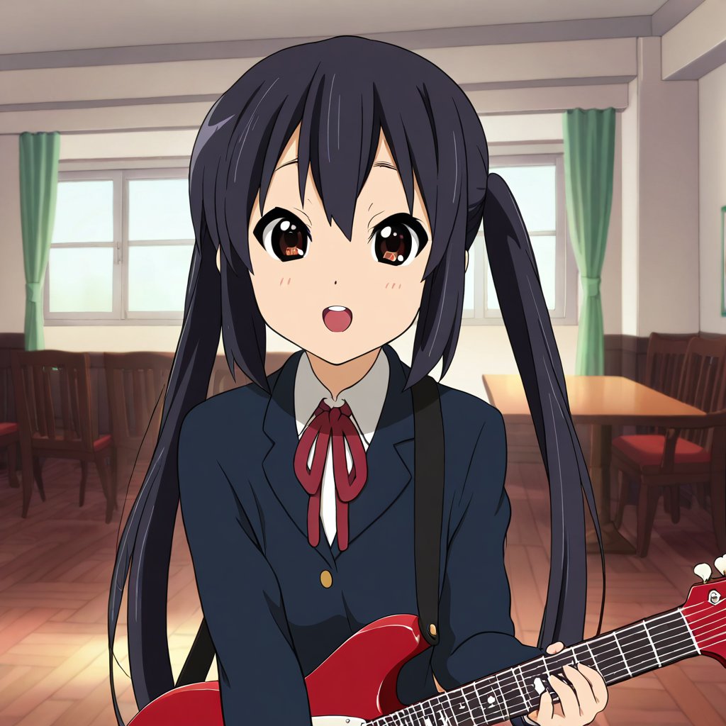 Nakano azusa (K-ON!),  black hair,  brown eyes by A1tan on Tensor.Art