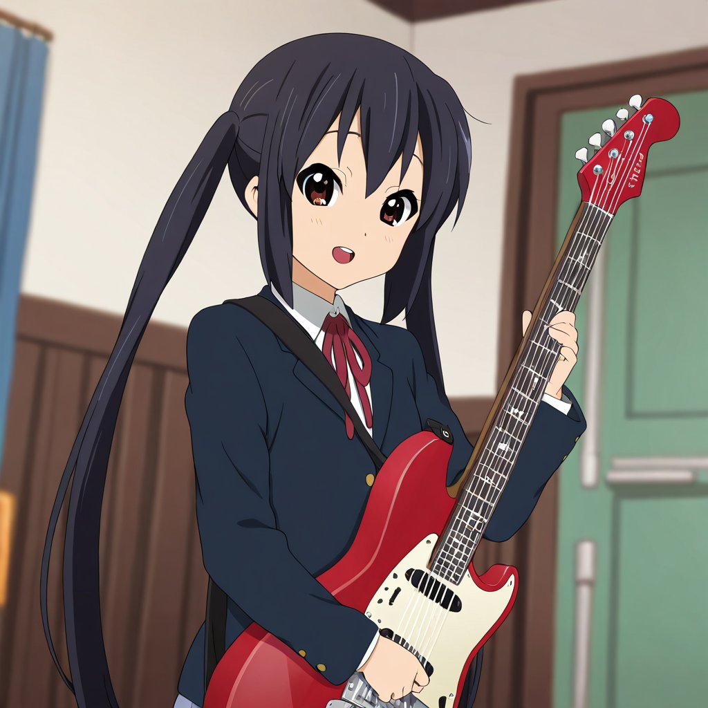 Nakano azusa (K-ON!),  black hair,  brown eyes by A1tan on Tensor.Art