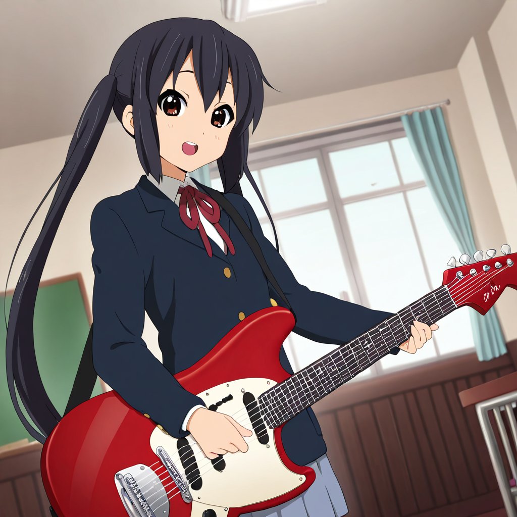 Nakano azusa (K-ON!),  black hair,  brown eyes by A1tan on Tensor.Art