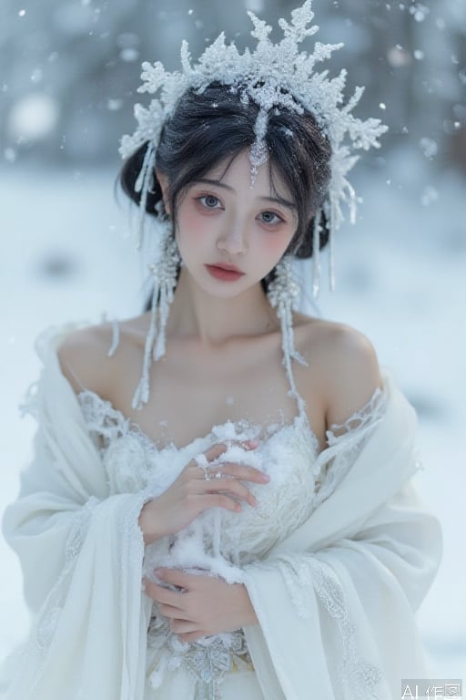 world full of snow,  realistic,  face photo by 星河 on Tensor.Art