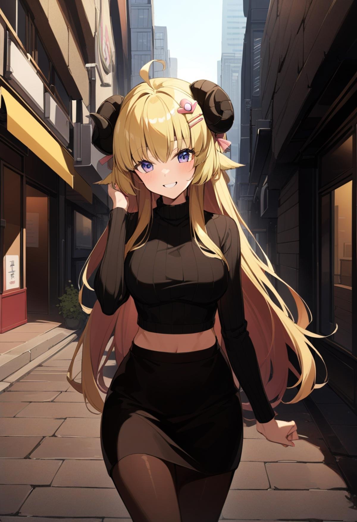 TsunomakiWatame,  long hair,  ahoge by ChameleonAI on Tensor.Art