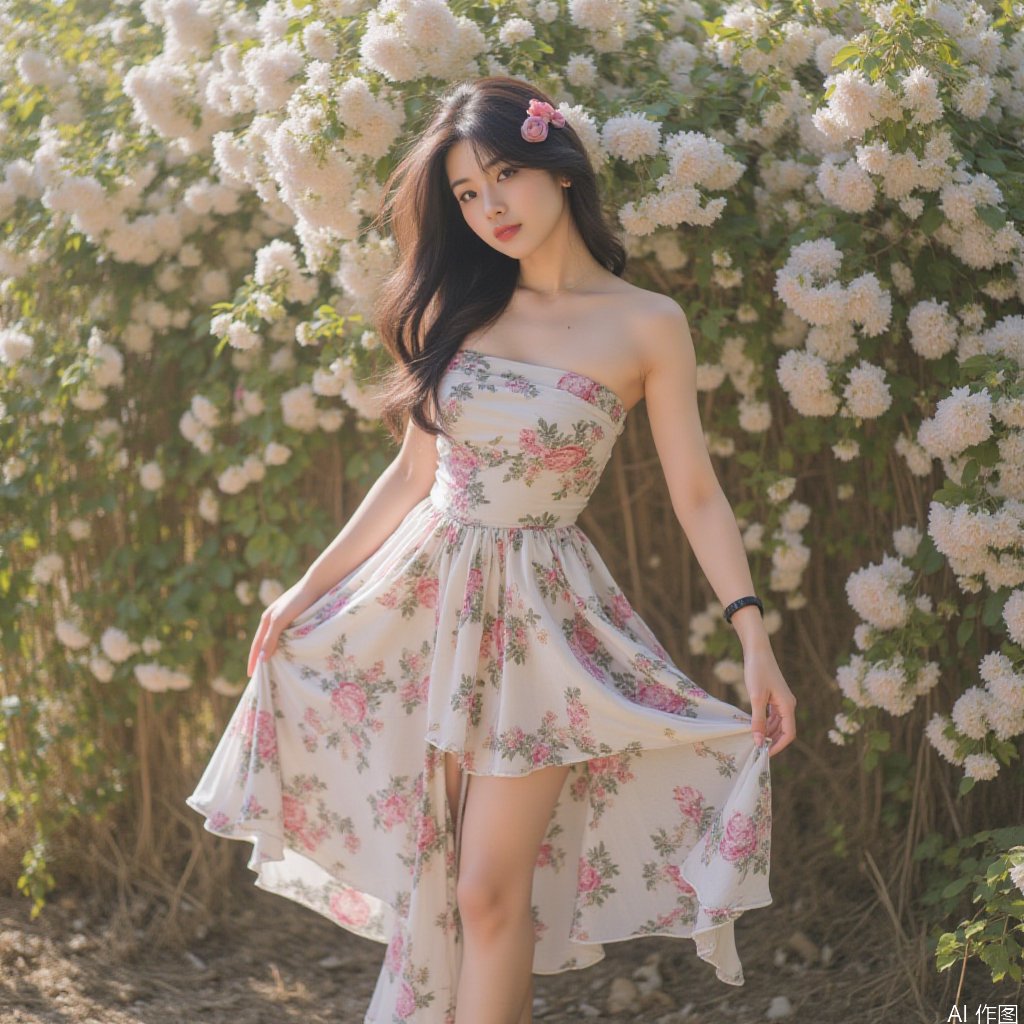 1girl,  halter_dress,  flower by 星河 on Tensor.Art