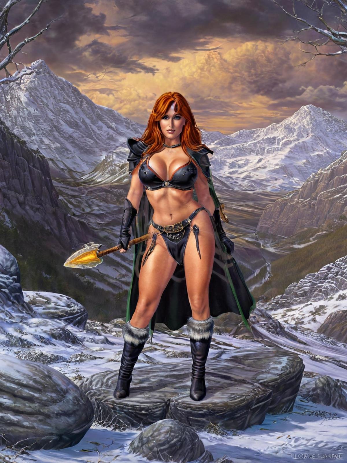 (((nude fantasy illustrations of by Elmore_Style_LX))) ,  standing pose,  Witches and warriors by Glamortica on Tensor.Art