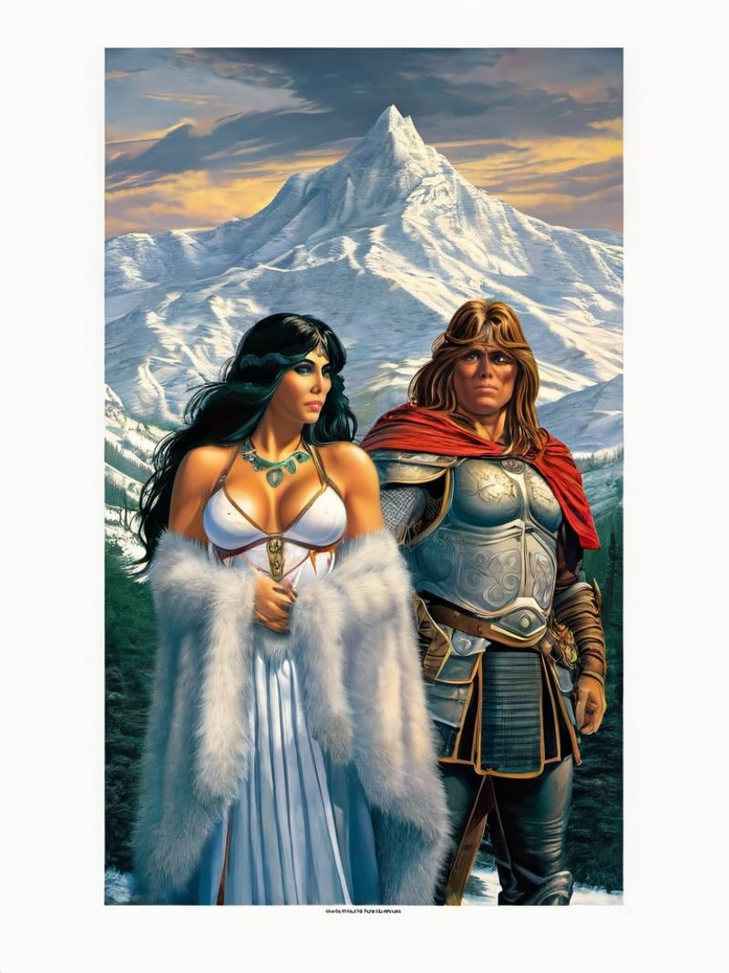 fantasy illustrations of by Elmore_Style_LX ,  Witches and warriors,  sexy by Glamortica on Tensor.Art