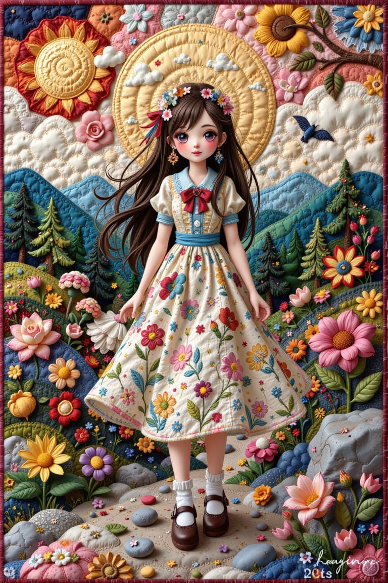 Tha shining,  1girl,  Patchwork Quilt style art by Izmys on Tensor.Art