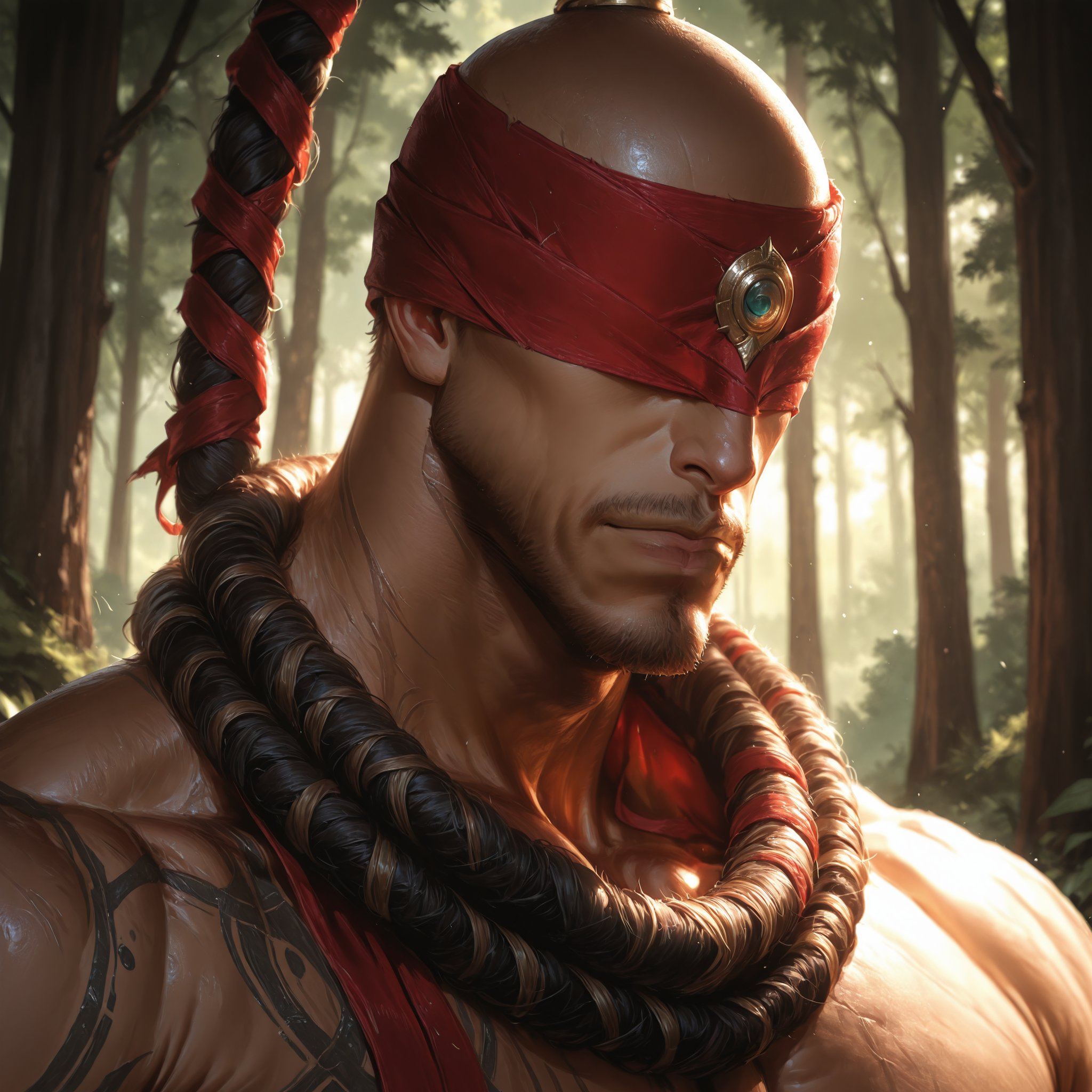 1boy,  leesinlol,  forest by Crow on Tensor.Art