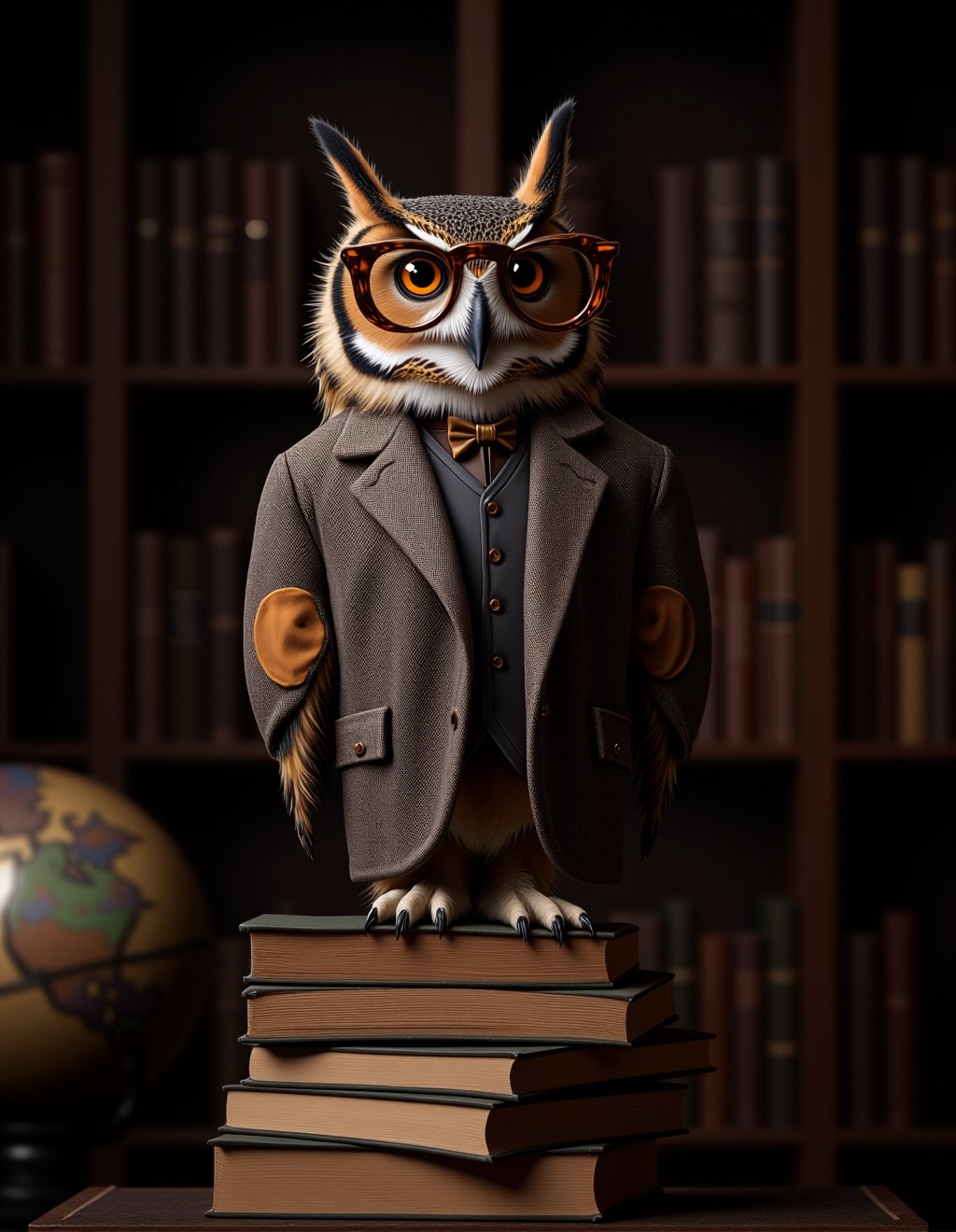 Dressed Animals Style,  A wise owl,  wearing round spectacles and a tweed blazer with elbow patches by Kappa_Neuro on Tens...