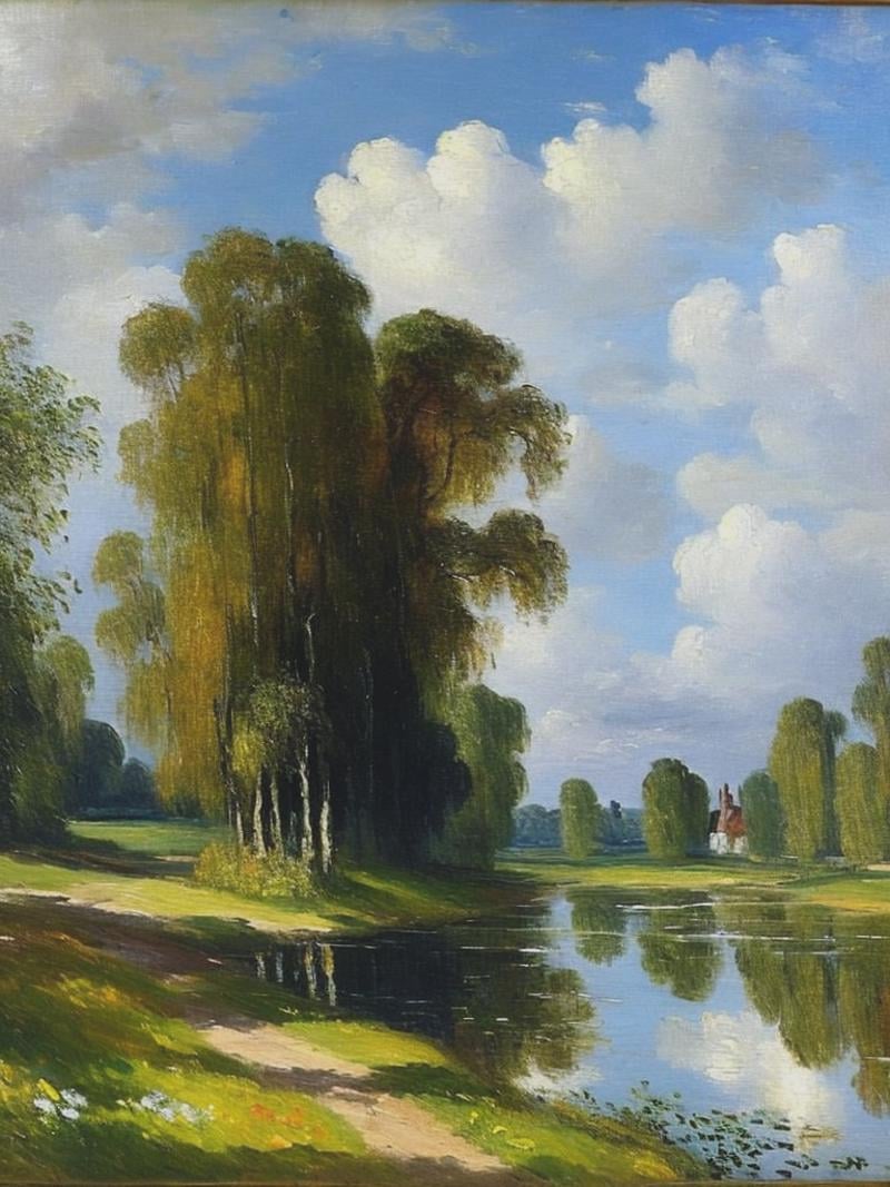 serene oil landscape painting,  vintage,  claude monet by Kappa_Neuro on Tensor.Art