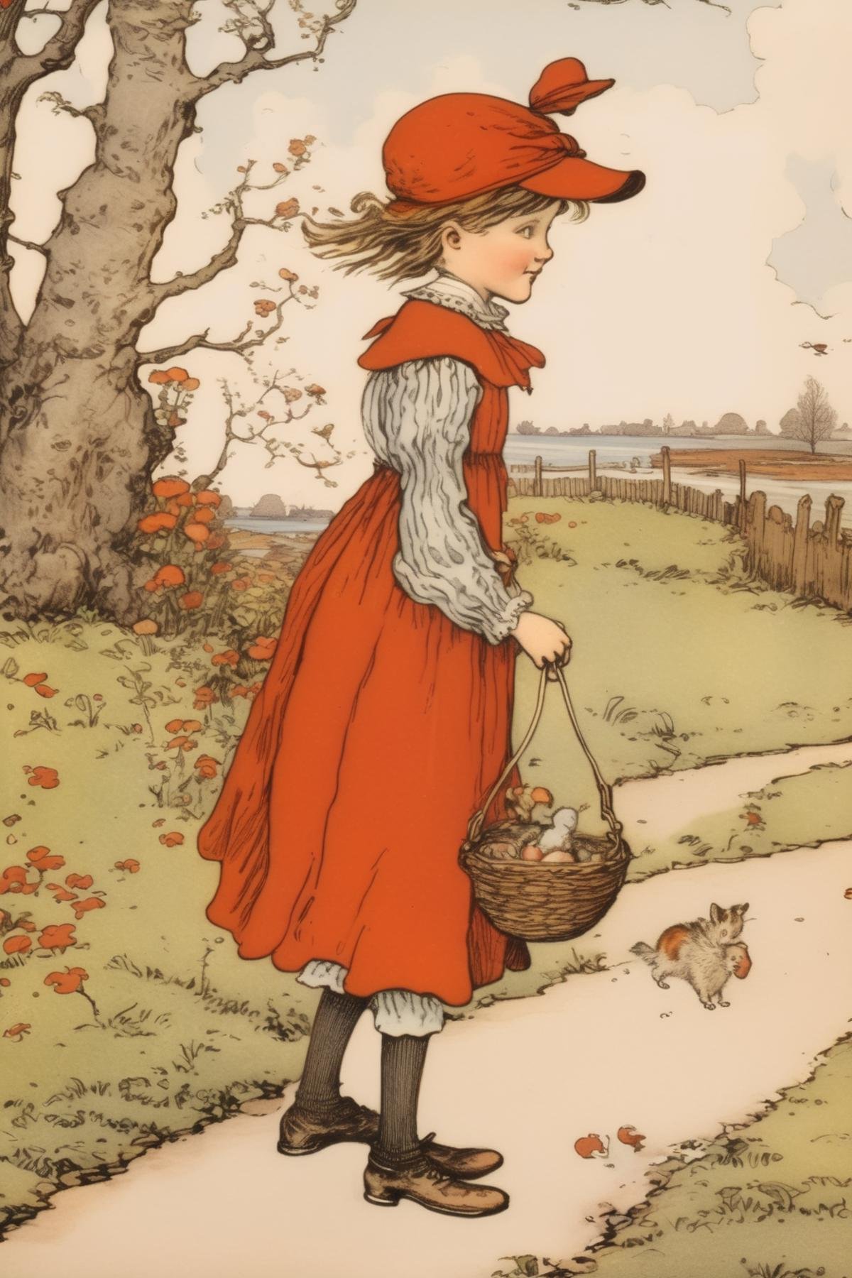 Kate Greenaway Style - an illustration in the style of Randolph Caldecott by Kappa_Neuro on Tensor.Art