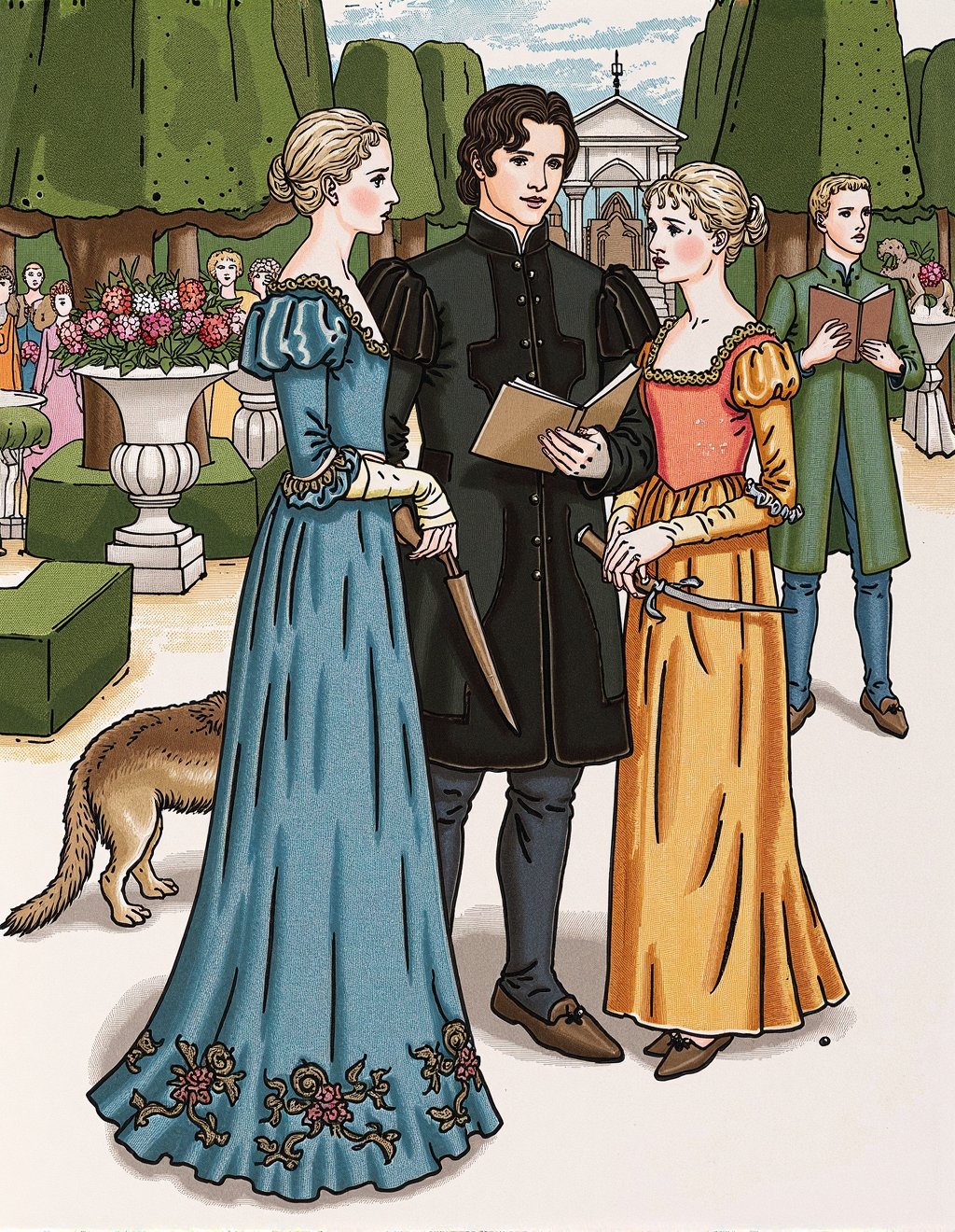 Kate Greenaway Style,  Game of Thrones characters reimagined at Victorian garden tournament where Daenerys wears Empire-wa...