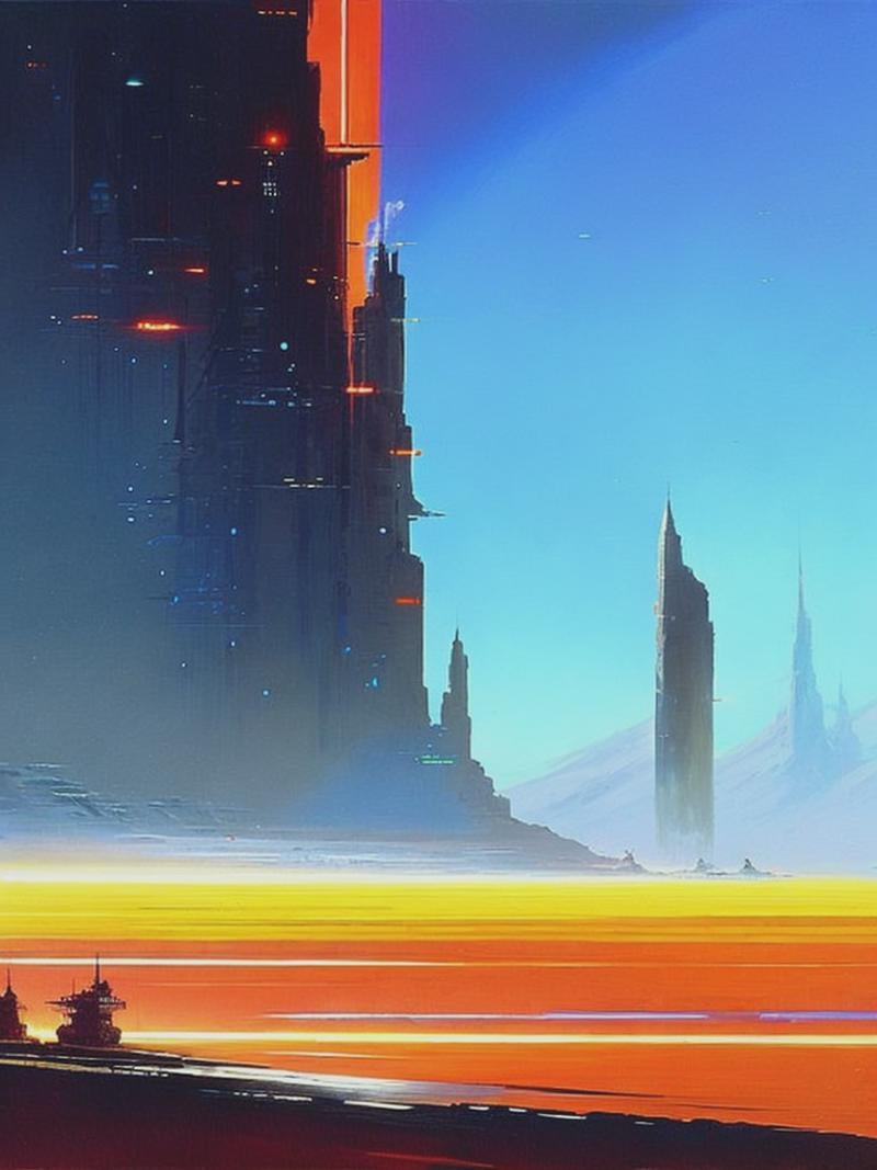 a scifi scene by John Harris by Kappa_Neuro on Tensor.Art
