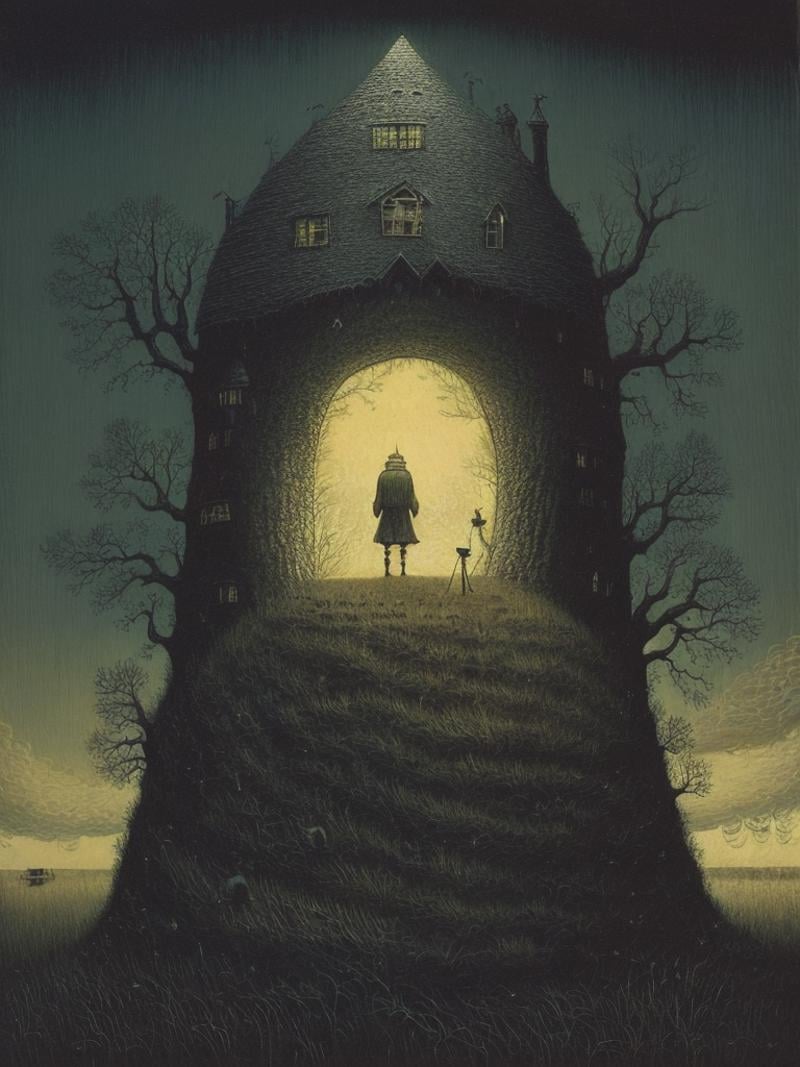 imagination surreal illustration donken grimdark dark ominous John Kenn Mortensen by Kappa_Neuro on Tensor.Art