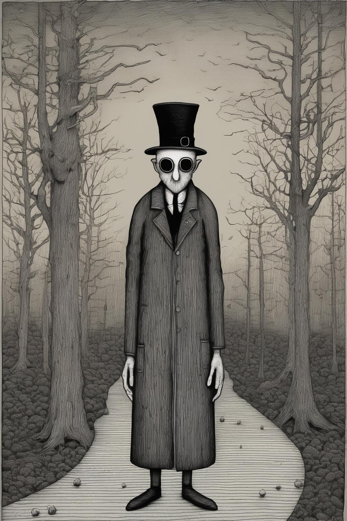 John Kenn Mortensen Style - an original artwork in the style of Edward gorey by Kappa_Neuro on Tensor.Art