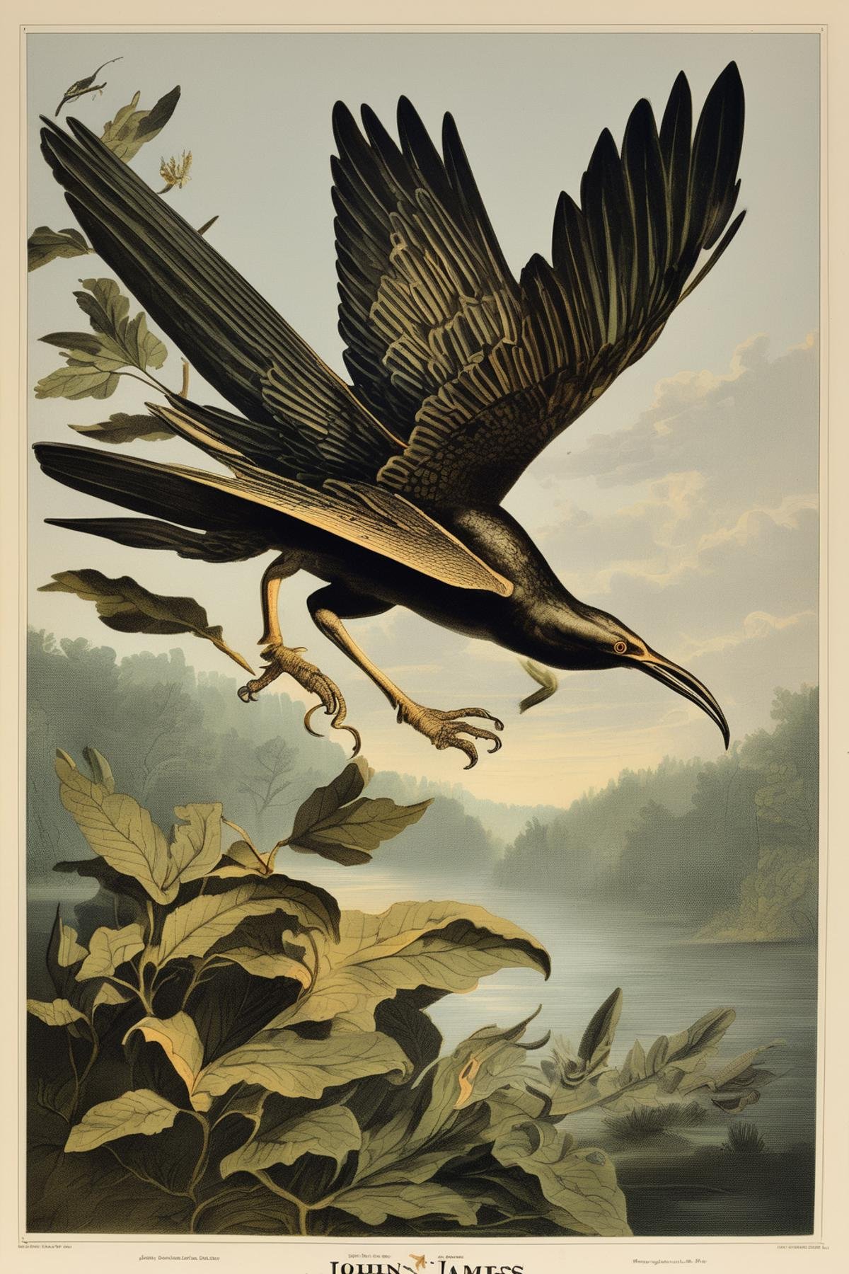 John James Audubon Style - John Audubon style illustration mythical flying creature by Kappa_Neuro on Tensor.Art