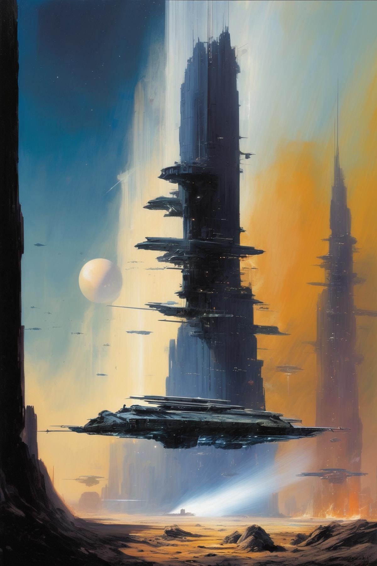John Harris Style - painting in the style of Vincent Di Fate and John Berkey and John Harris by Kappa_Neuro on Tensor.Art
