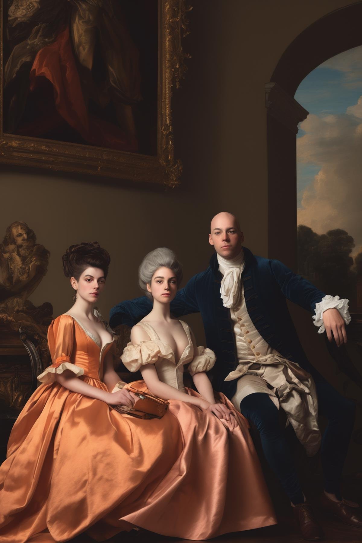 John Singleton Copley Style - 1790's Bridgerton style vibes but as a modern social media influencer 1.2 social media birgh...