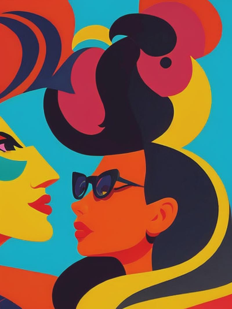 a beautiful woman staring at someone in disbelief,  style of Tom Whalen and Josh Agle by Kappa_Neuro on Tensor.Art
