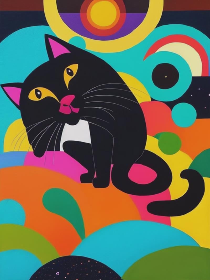 caturday. In the style of Josh Agle. by Kappa_Neuro on Tensor.Art