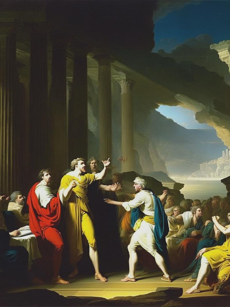 people in shock,  crying,  with fear in old greece by Kappa_Neuro on Tensor.Art
