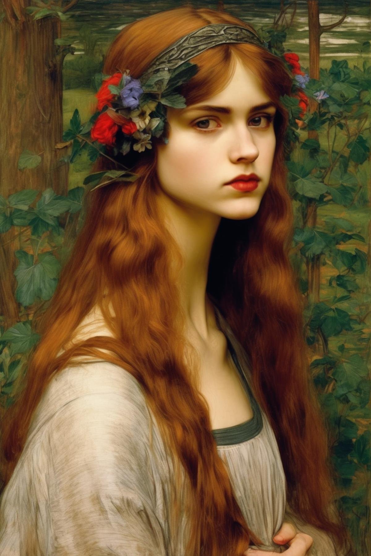 John William Waterhouse Style - Slavic girl,  painting in the style of the artist Dante Gabriel Rossetti by Kappa_Neuro on...