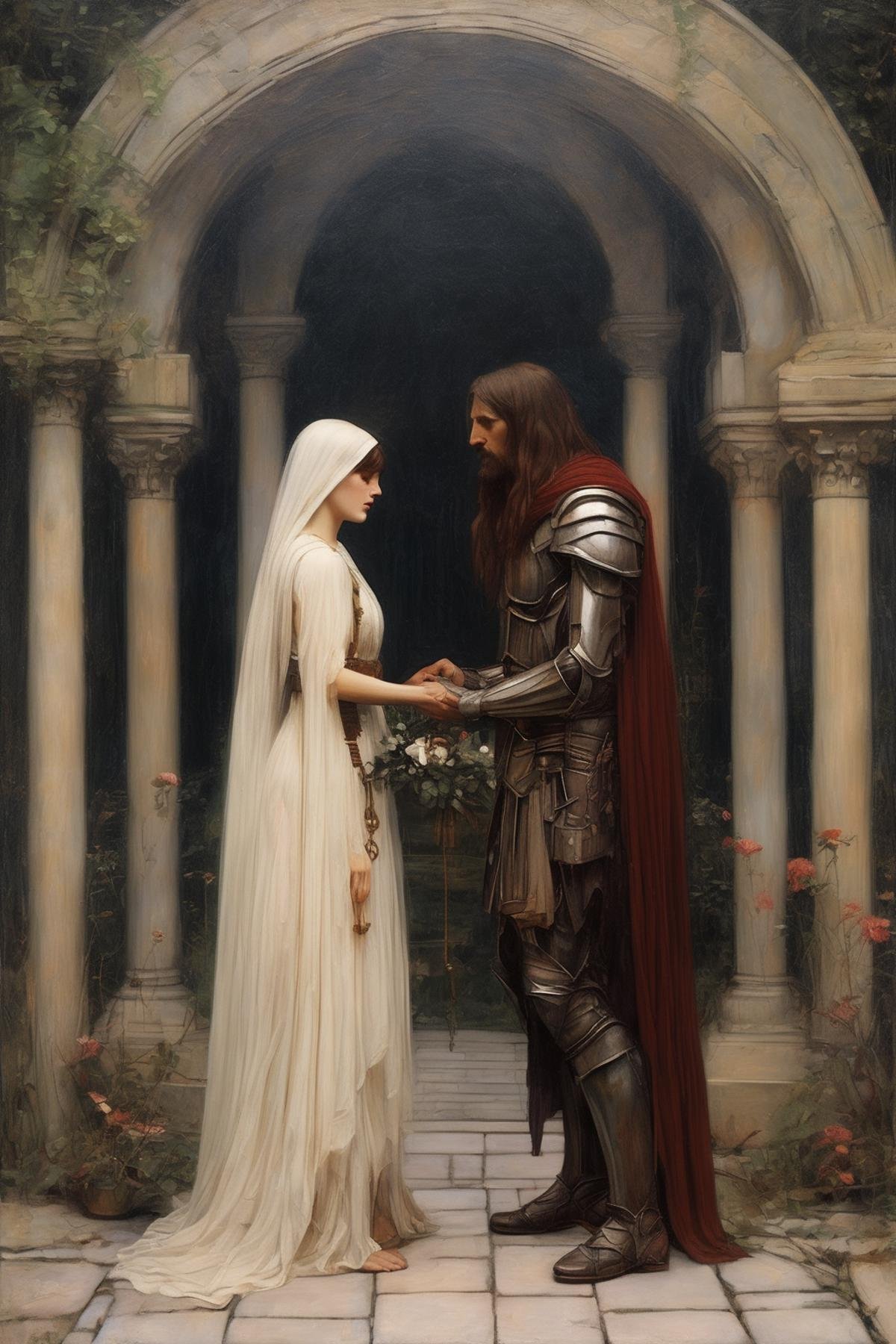 John William Waterhouse Style - john william waterhouse style,  gothic romantic science fiction,  ancient alien altar by K...
