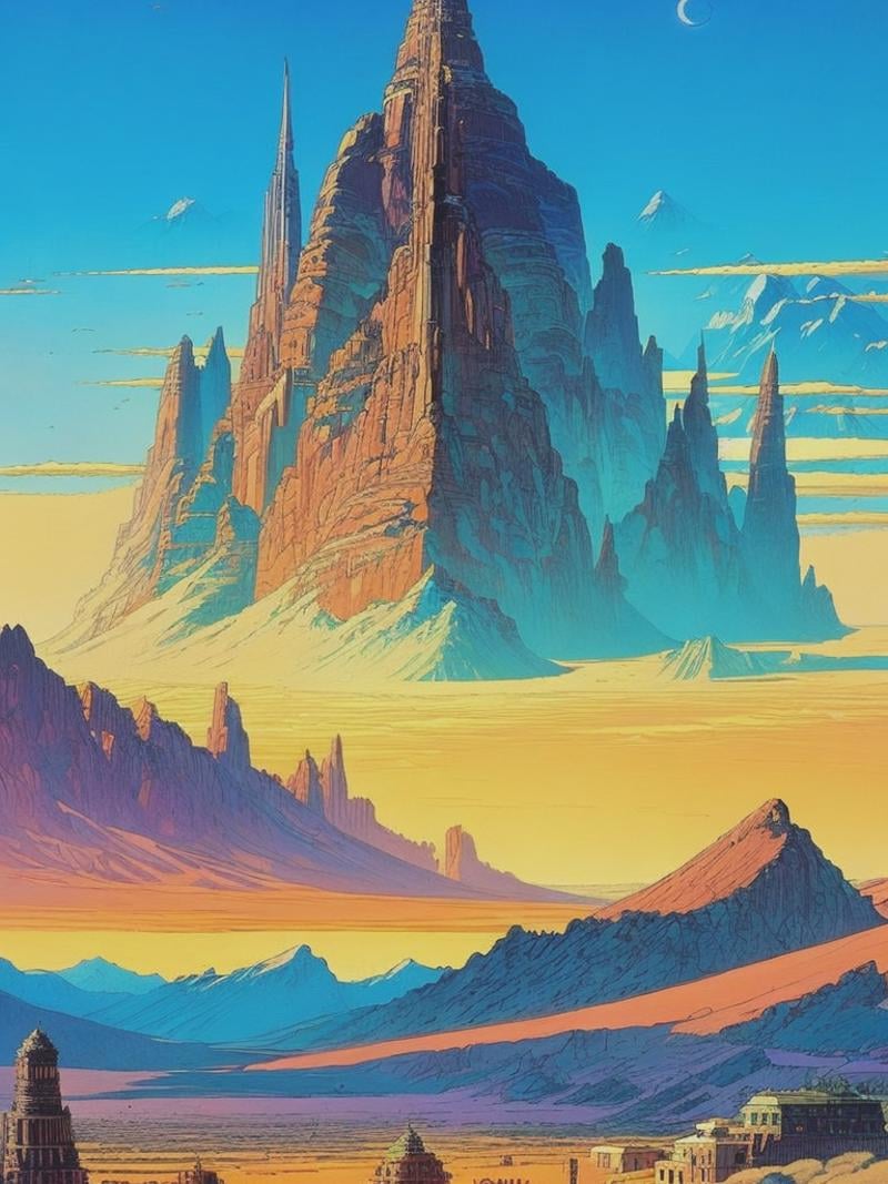 Empire from the andes,  by Moebius by Kappa_Neuro on Tensor.Art