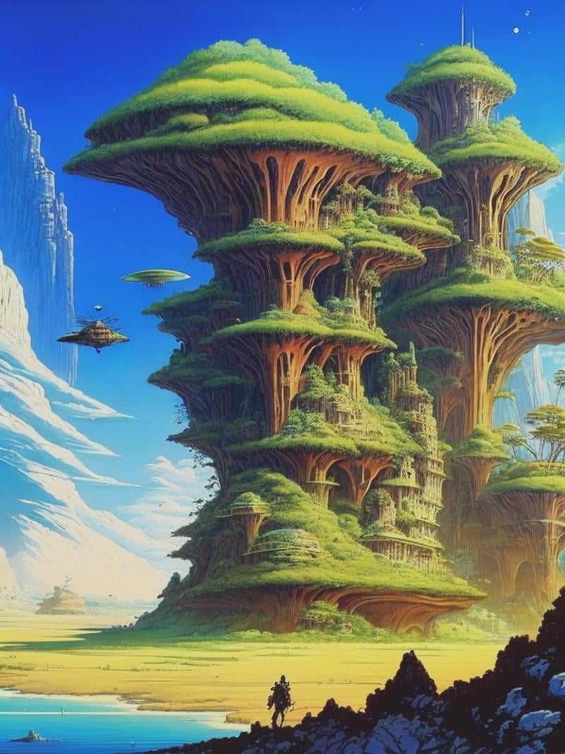 Retro Scifi,  Alien cyber insectoid troglodyte city,  arcanepunk by Kappa_Neuro on Tensor.Art