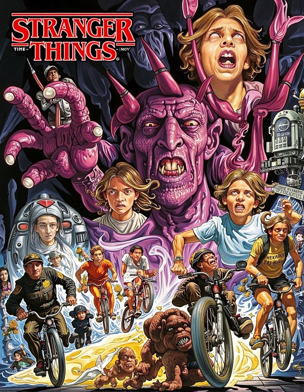 Josh Kirby Style,  The cast of Stranger Things confronts an impossibly complex manifestation of the Upside Down breaking i...
