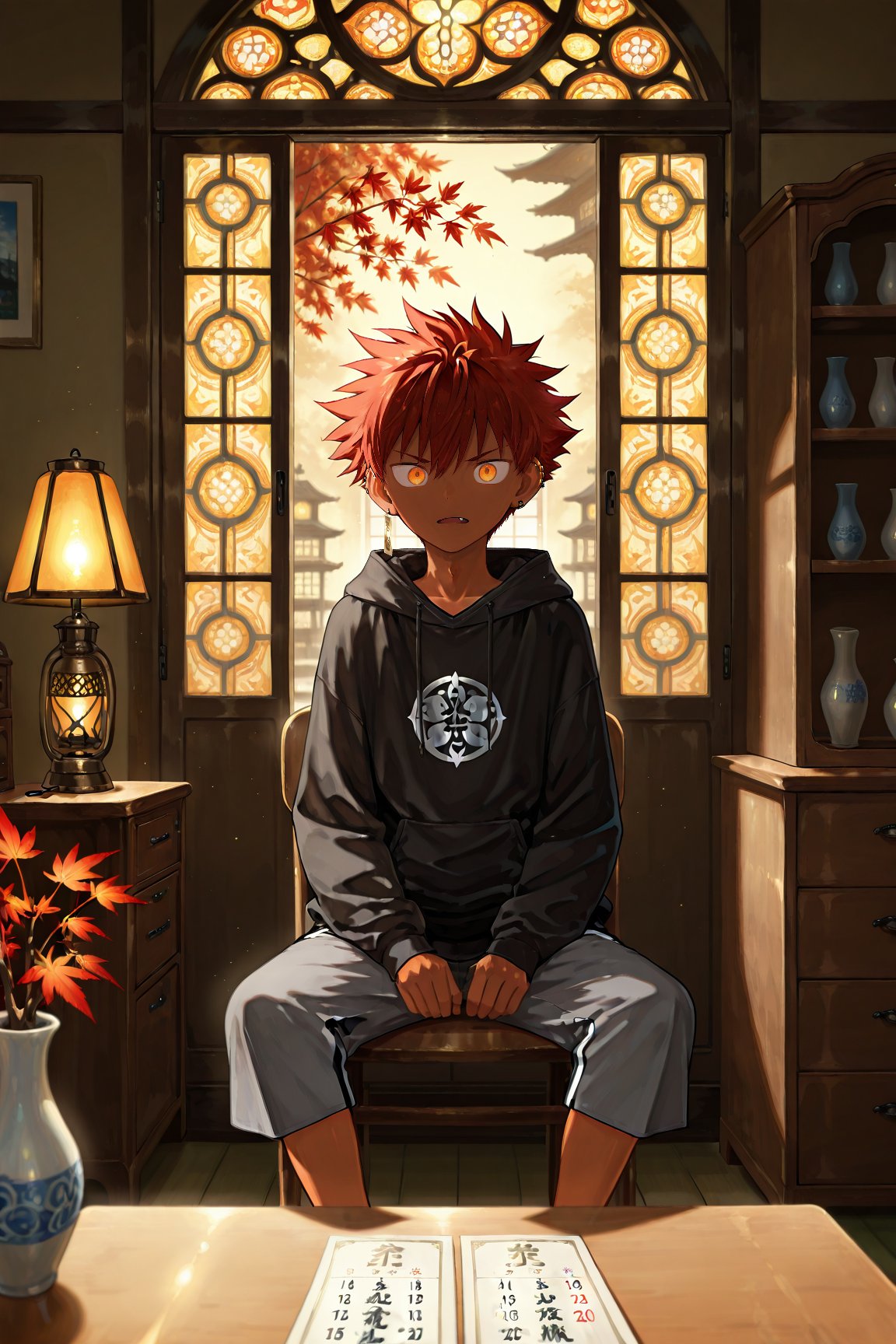 male focus,  asymmetrical sidelocks,  wide view by Shiron_AI on Tensor.Art