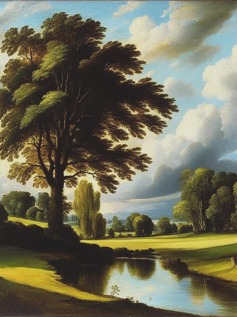 landscape with some trees in the style of John Constable by Kappa_Neuro on Tensor.Art