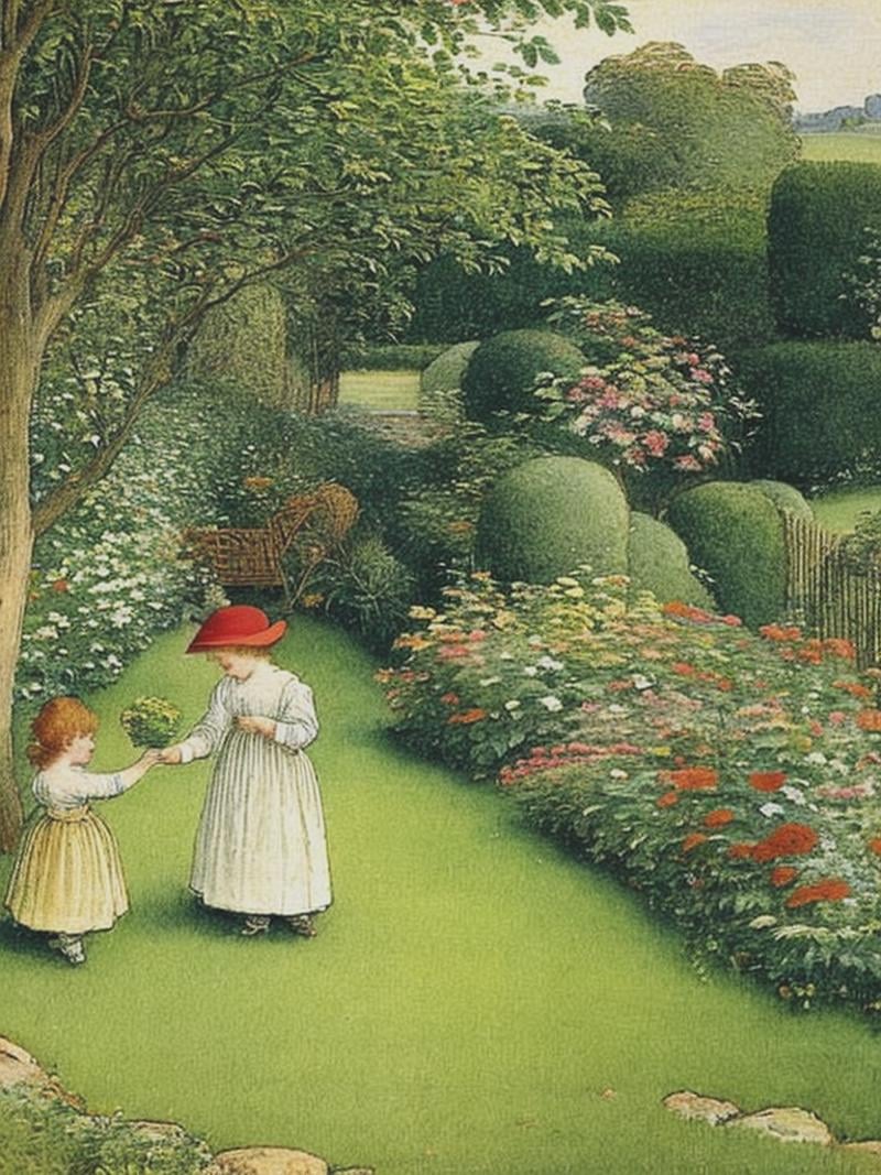 Garden,  by Kate Greenaway by Kappa_Neuro on Tensor.Art