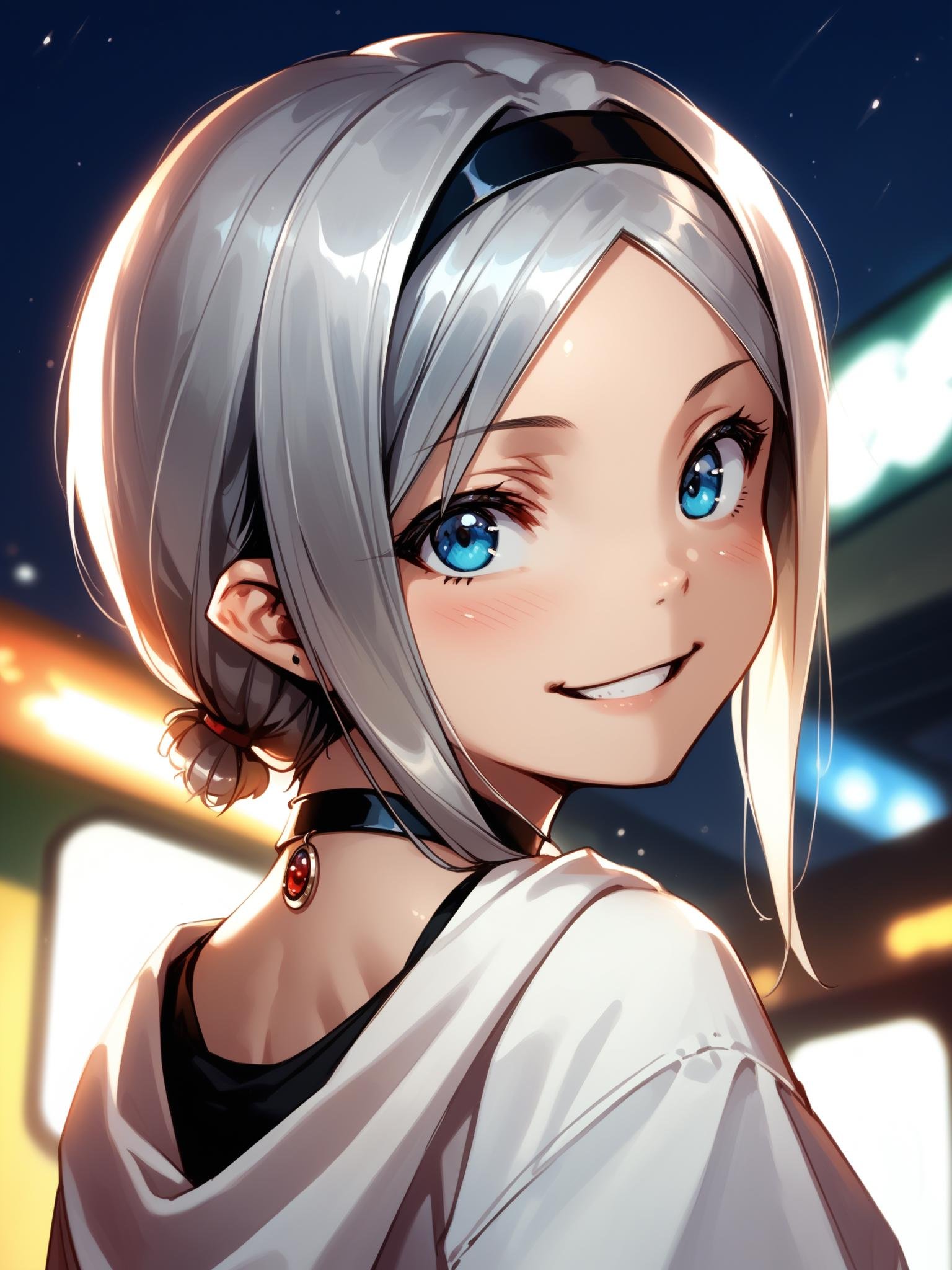 ht_leia,  silver hair,  blue eyes by happy_tentacle on Tensor.Art
