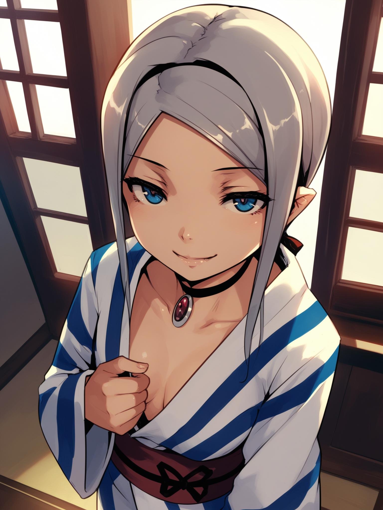ht_leia,  silver hair,  blue eyes by happy_tentacle on Tensor.Art