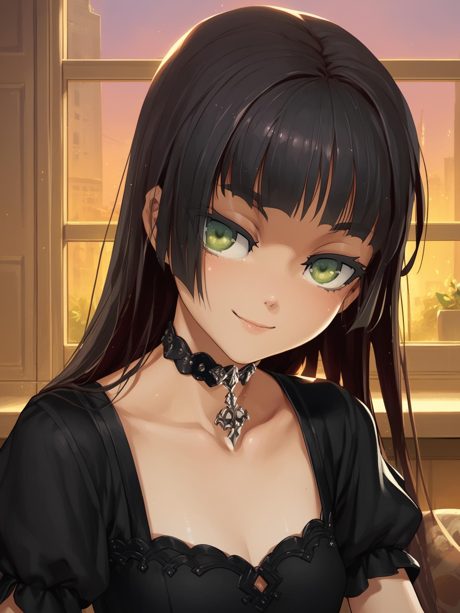 ht_renge,  black dress,  choker by happy_tentacle on Tensor.Art