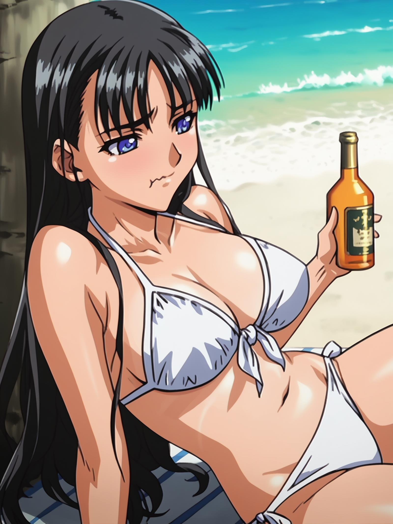 ht_asa,  white bikini,  side-tie bikini bottom by happy_tentacle on Tensor.Art