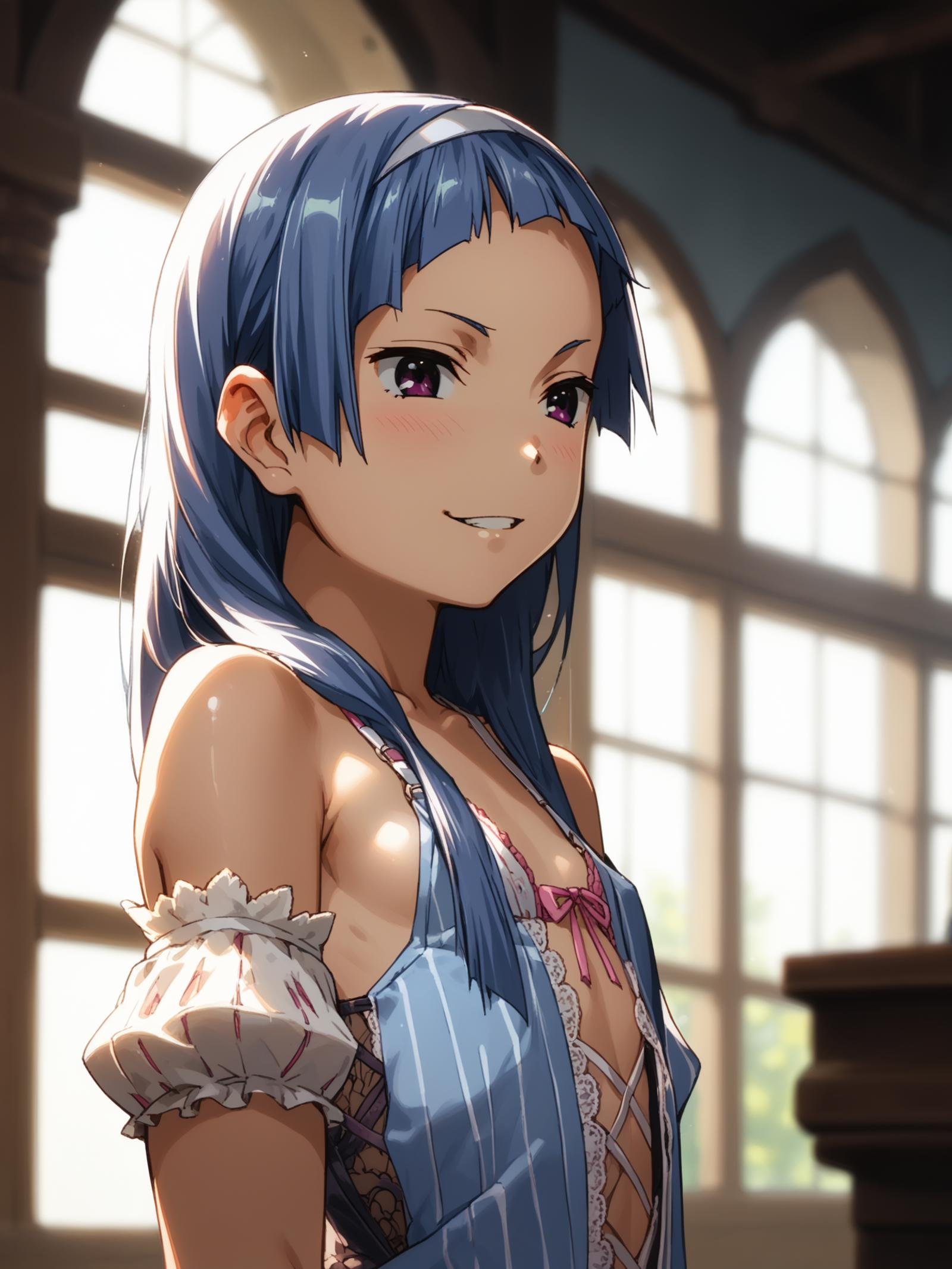 ht_nagi,  flat chest,  blue hair by happy_tentacle on Tensor.Art
