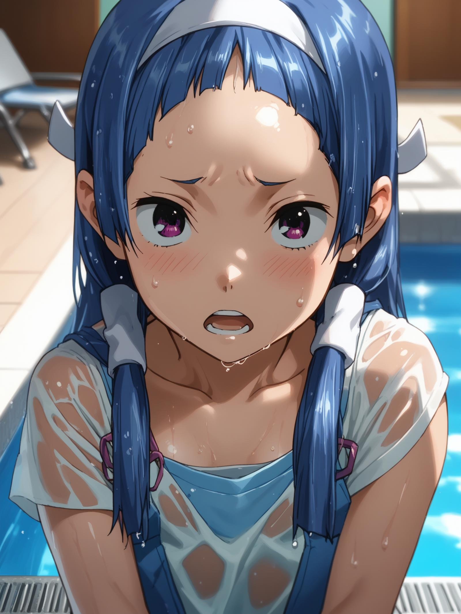 ht_nagi,  flat chest,  blue hair by happy_tentacle on Tensor.Art
