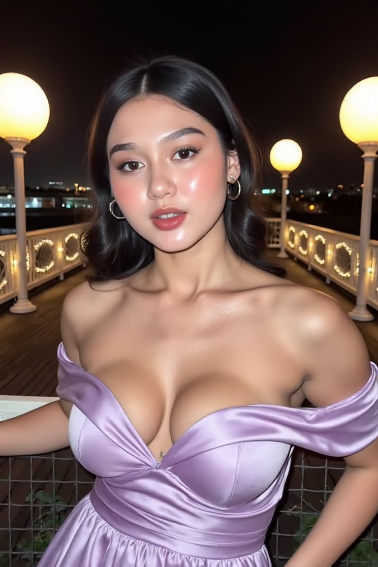 A woman named silvia leaning against fence in sexy pose,  on the rooftop of a luxurious hotel with charming decorations an...
