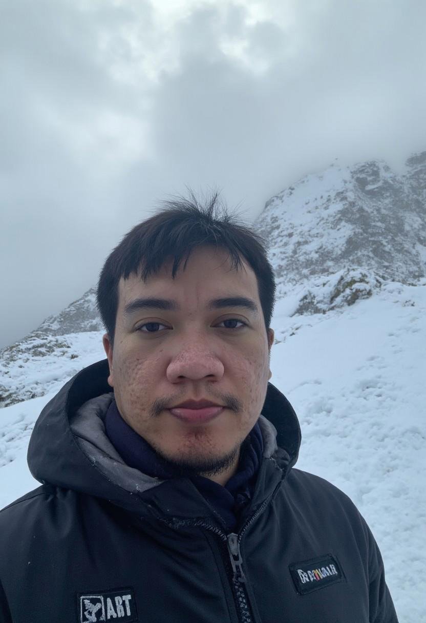 Who appears to be of Southeast Asian descent,  arifaridho. A man with a calm and composed expression stands amidst a bruta...