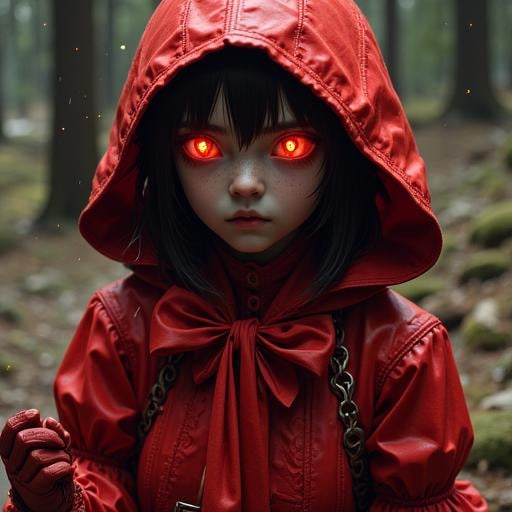 symbol-shaped pupils,  hood,  red dress by unfazedanomaly964 on Tensor.Art