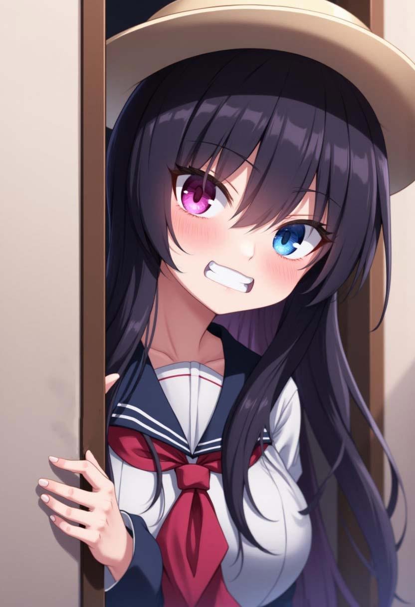 pink eyes,  hat,  blue eyes by unfazedanomaly964 on Tensor.Art