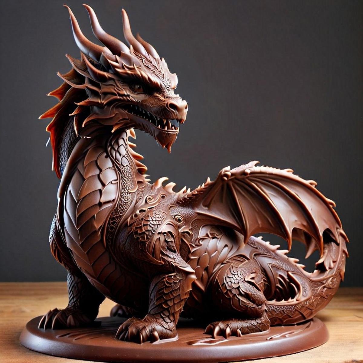 made of chocolate,  detailed dragon by unfazedanomaly964 on Tensor.Art