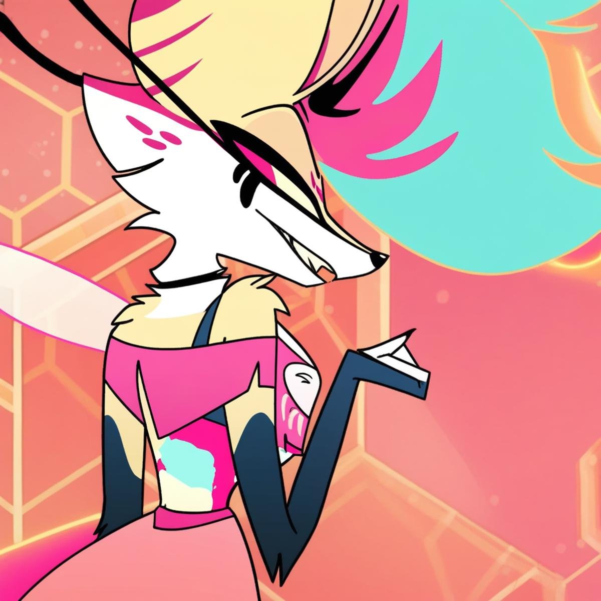 Queen Bee,  furry,  multicolored hair by MadPax on Tensor.Art