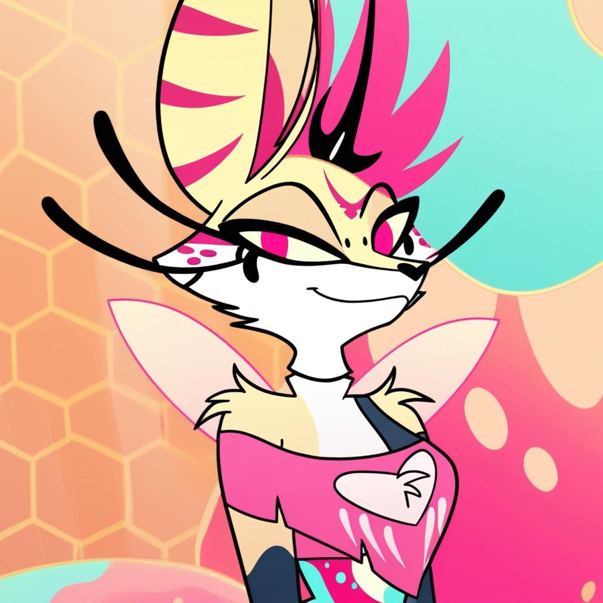 Queen Bee,  furry,  multicolored hair by MadPax on Tensor.Art