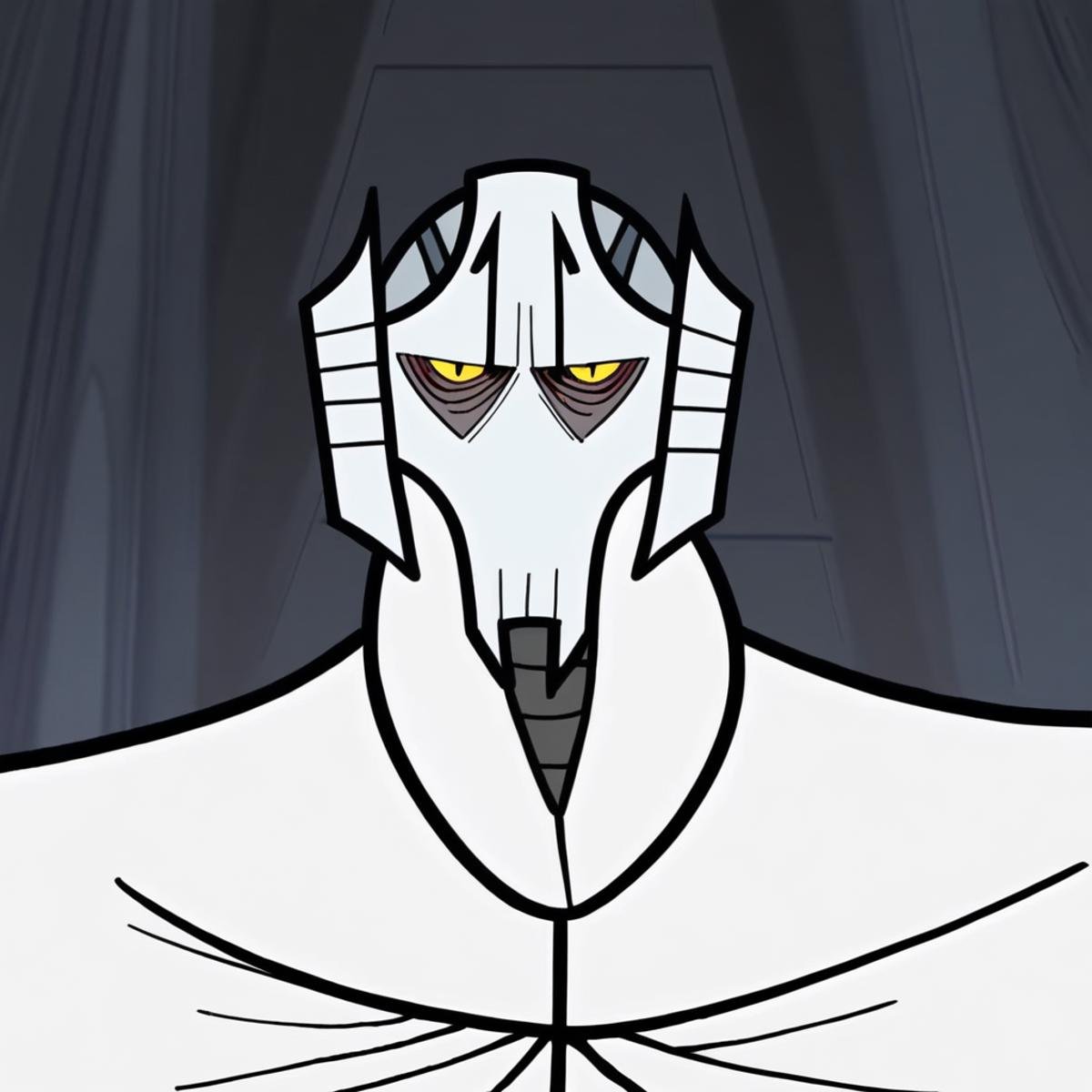 General Grievous,  yellow eyes,  white cape by MadPax on Tensor.Art