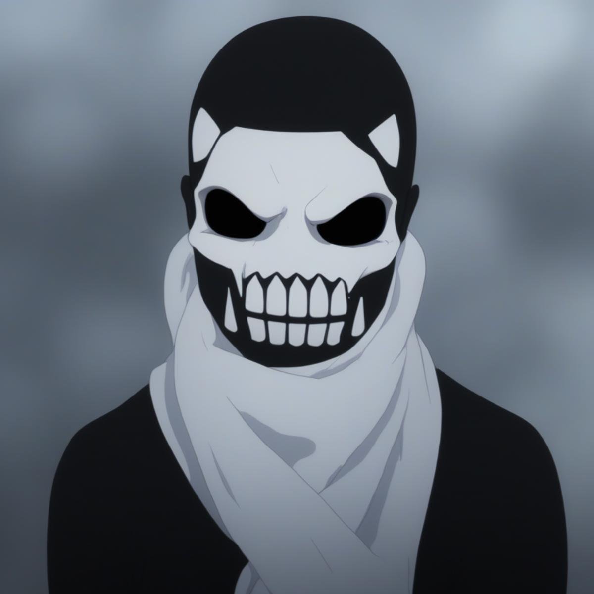skull face,  black eye holes,  black body by MadPax on Tensor.Art